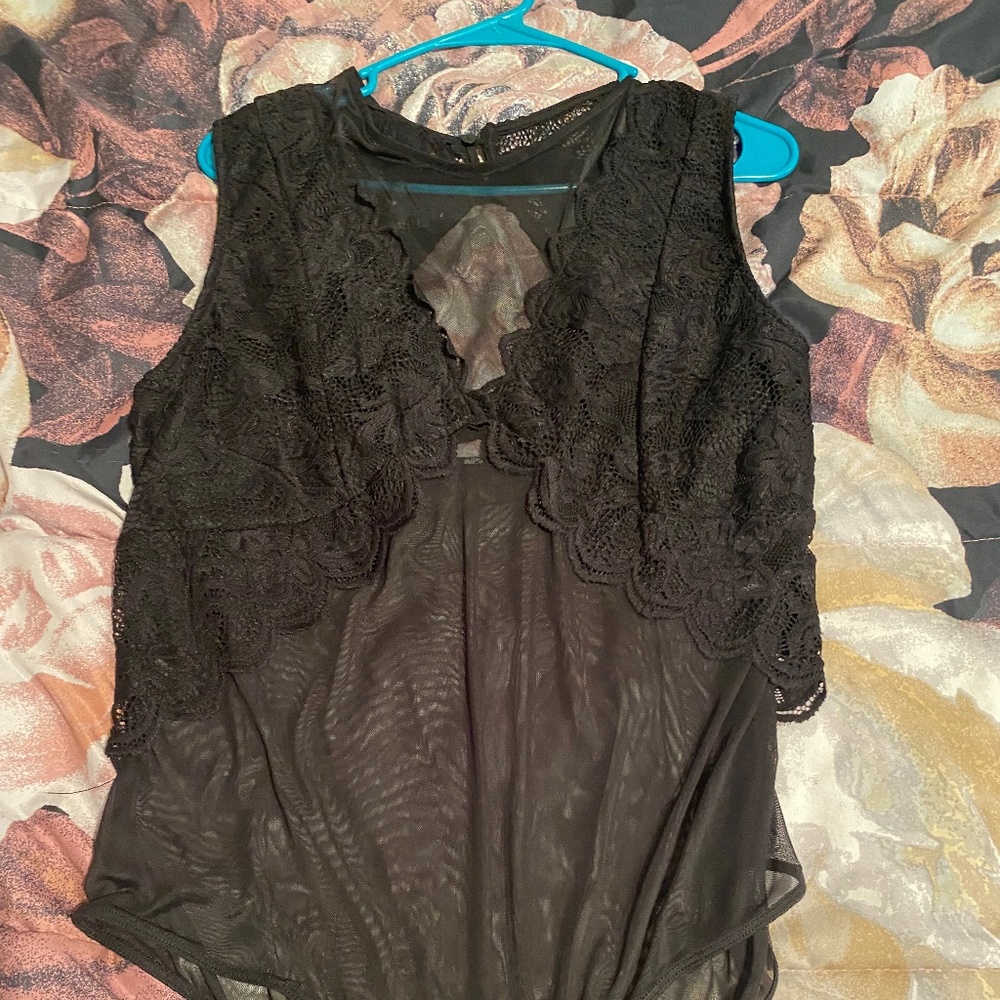Black see through bodysuit